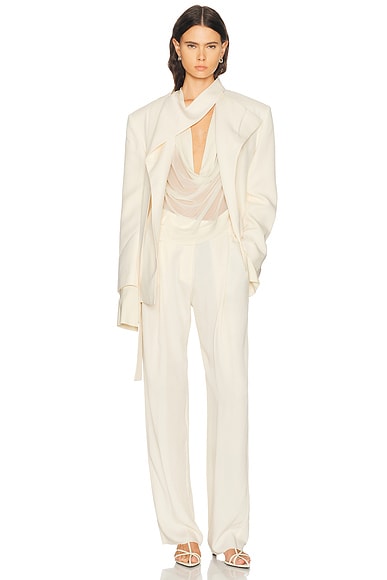 Francesco Murano Band Over Blazer in Butter