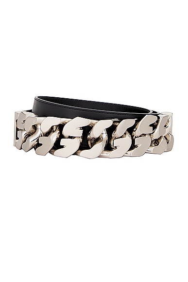 FWRD Renew Givenchy Half G Chain Belt in Black