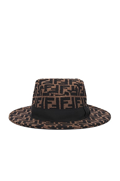 FWRD Renew Fendi Zucca Hat in Brown