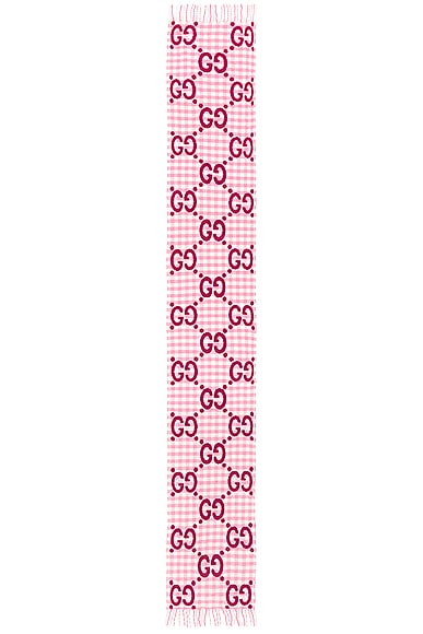 Gucci Gg Jacquard Scarf In Pink
