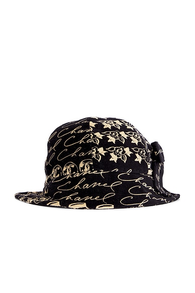 FWRD Renew Chanel Bucket Hat in Black