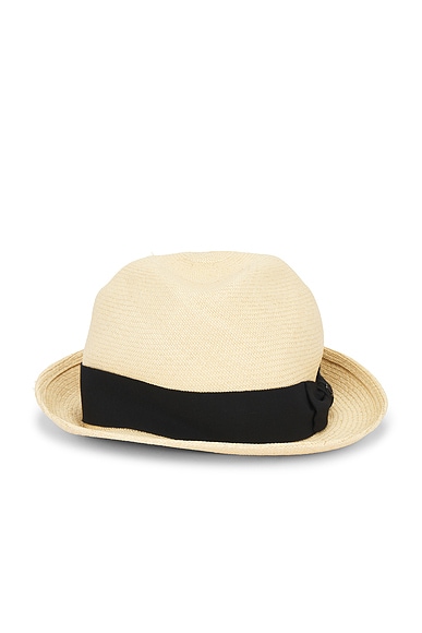 FWRD Renew Chanel Straw Hat in Neutral