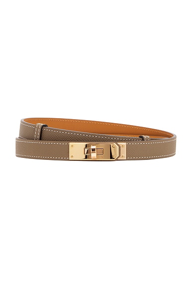 FWRD Renew Hermes Kelly Belt in Etoupe | FWRD display picture 3