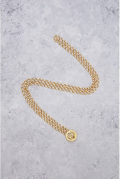 Pre-owned Chanel Coco Chain Belt In Gold