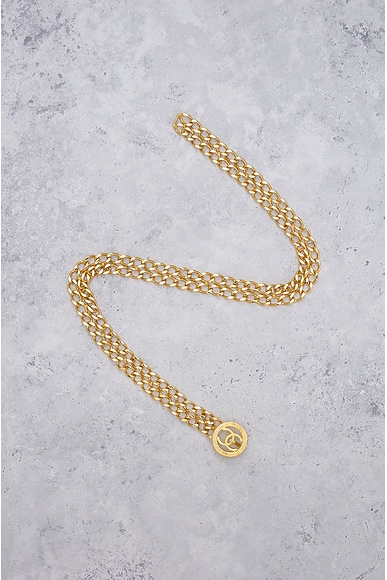 Pre-owned Chanel Coco Chain Belt In Gold