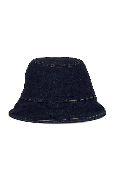 Celine Denim Bucket Hat In Dark Blue