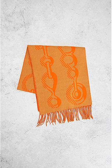 Pre-owned Hermes Cashmere Scarf In Orange