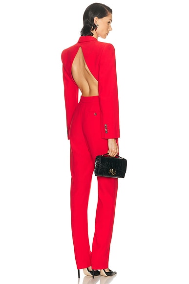 FWRD Renew McQueen All in One Jumpsuit in Lust Red