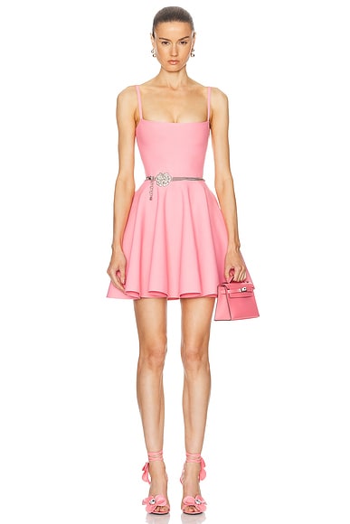 FWRD Renew Loewe Strappy Mini Dress in Coral Pink