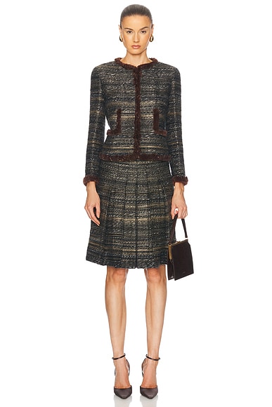FWRD Renew Chanel Jacket & Skirt Set in Multi