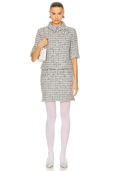 Chanel Cashmere Mix Tweed Top & Skirt Set