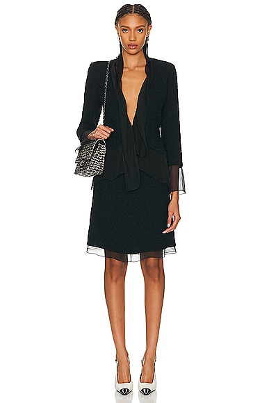 FWRD Renew Chanel Midi Dress in Black