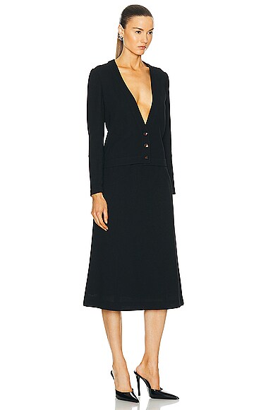Pre-owned Chanel 1999 Cardigan & Skirt Set In Black