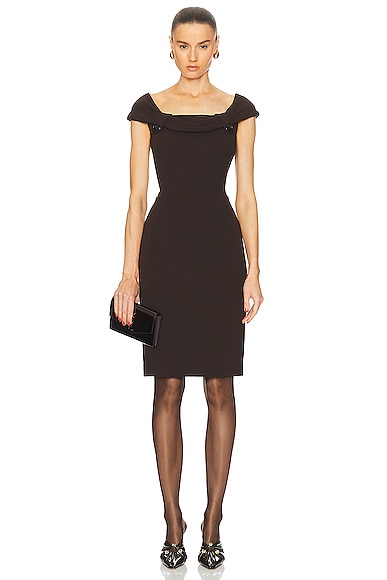 Dior Cowl Dress In Brown