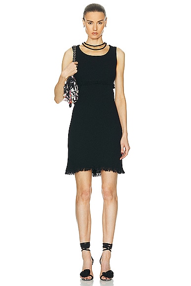 Pre-owned Chanel Coco Button Dress In Black