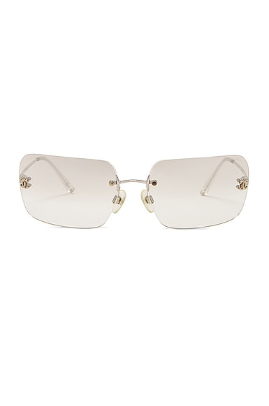 FWRD Renew Chanel Sunglasses in Clear