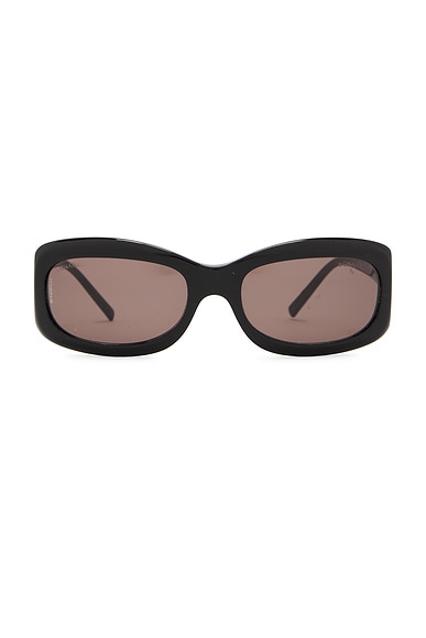 FWRD Renew Chanel Interlocking CC Oversize Tinted Sunglasses in Black