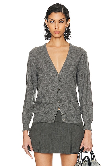FWRD Renew Dior Knit Cardigan in Grey