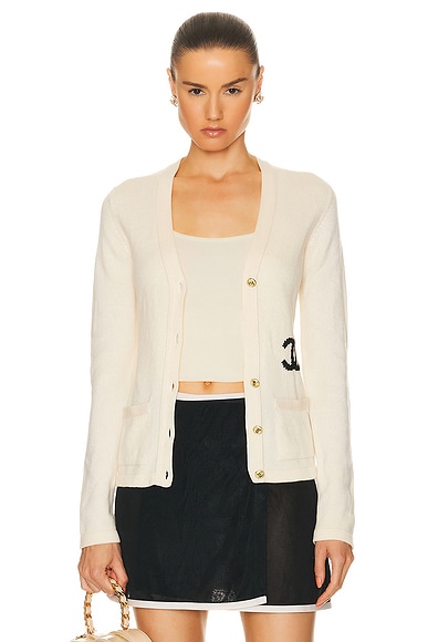 Chanel CC Logo Cashmere Cardigan