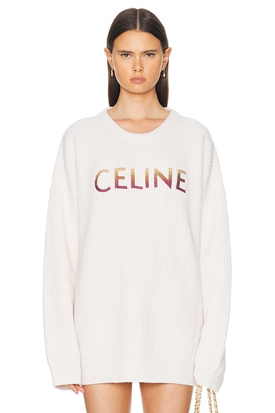 FWRD Renew Celine Logo Sweatshirt in Cream