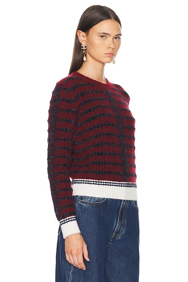 Pre-owned Chanel Coco Mark Sweater In Red