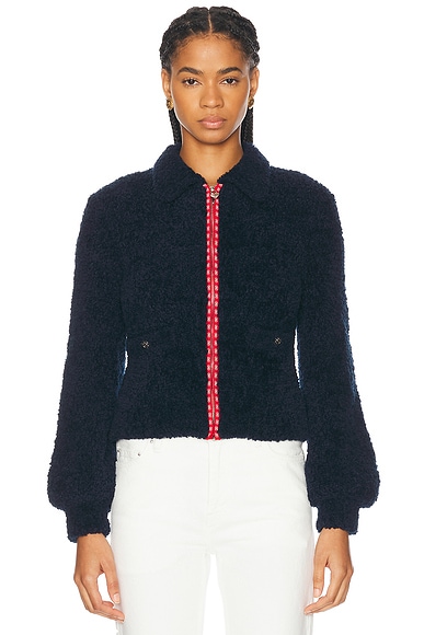 FWRD Renew Chanel Turtleneck Sweater in Navy