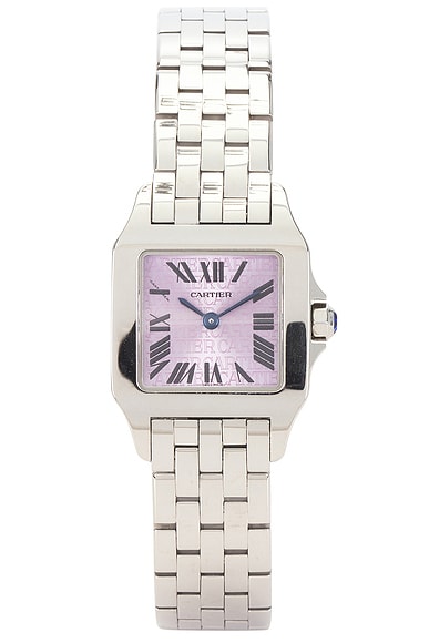 FWRD Renew Cartier Santos Demoiselle Small Watch in Purple