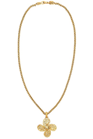 Chanel CC Swirl Cross Necklace