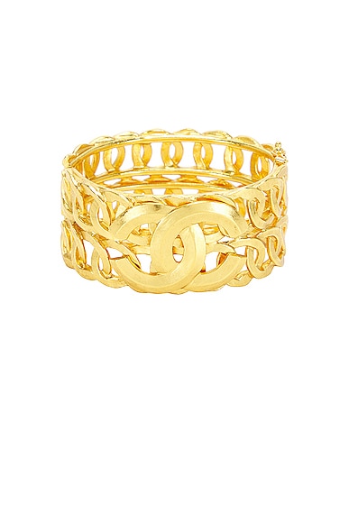 Chanel Vintage Resin Bangle, Bracelet With Gold And Silver Cc Marks |  Chairish