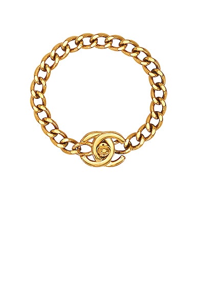 FWRD Renew Chanel Turnlock Bracelet in Gold