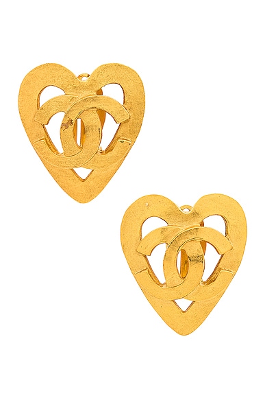 Chanel Coco Mark Heart Earrings