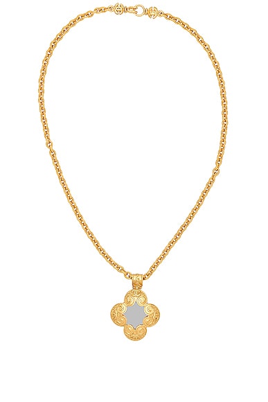 FWRD Renew Chanel Mirror Necklace in Gold