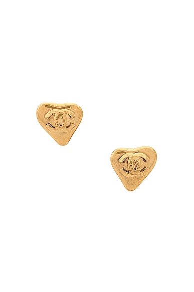 Chanel Coco Heart Clip On Earrings