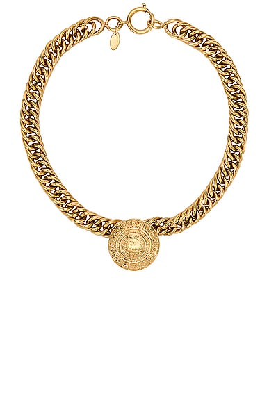 FWRD Renew Chanel Cambon Double Chain Necklace in Gold