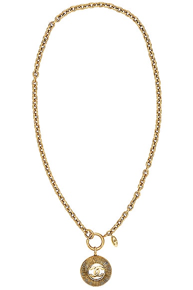 Pre-owned Chanel Coco Mark Necklace In Light Gold