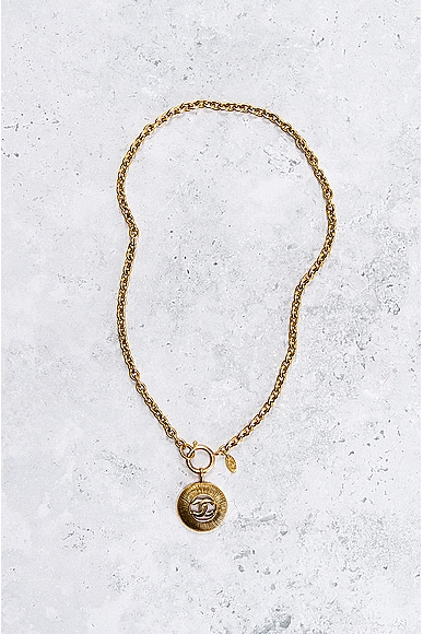 Pre-owned Chanel Coco Mark Necklace In Light Gold
