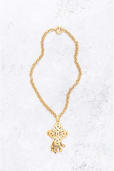 Pre-owned Chanel Coco Mark Necklace In Gold