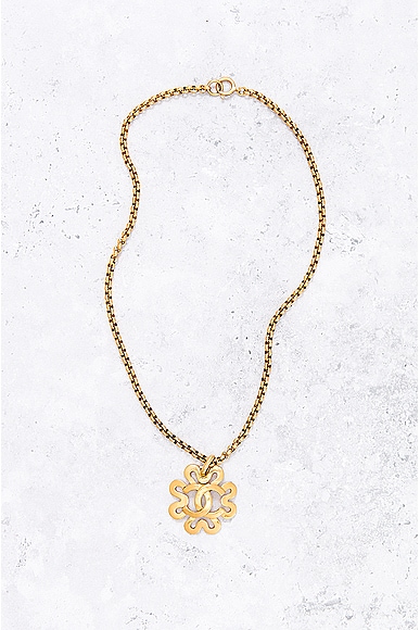 Pre-owned Chanel Coco Mark Necklace In Gold