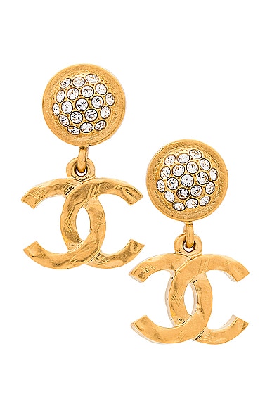 Chanel Coco Mark Rhinestone Earrings