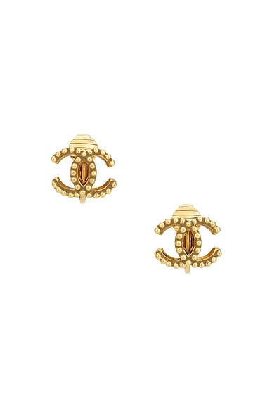 Pre-owned Chanel Coco Mark Earrings In Gold