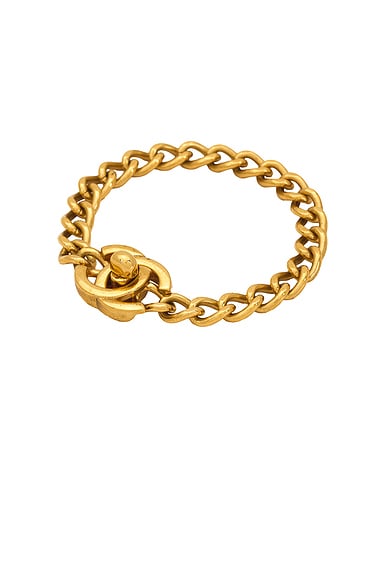 FWRD Renew Chanel Turnlock Bracelet in Gold