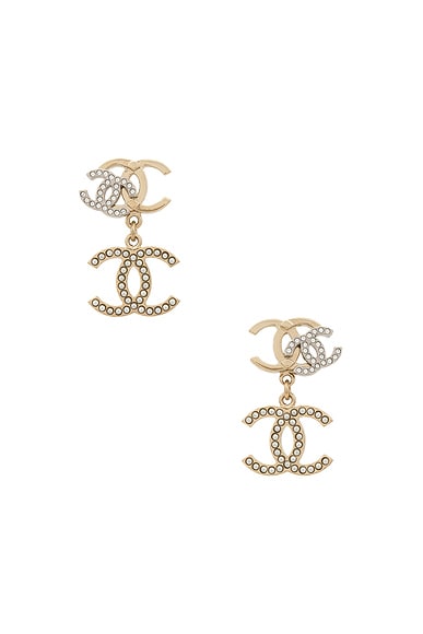 FWRD Renew Chanel Swing Earrings in Silver