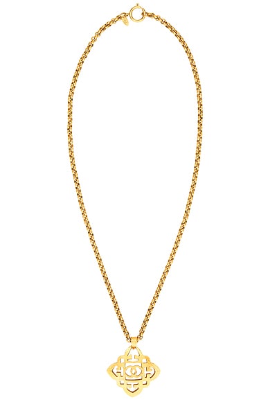 FWRD Renew Chanel 1992 Coco Mark Necklace in Gold