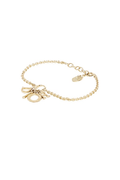 FWRD Renew Dior Logo Chain Bracelet in Gold