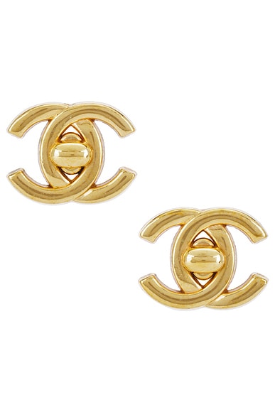 Chanel 1996 CC Turnlock Clip-On Earrings