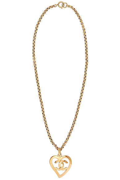 Chanel 1995 CC Heart Pendant Necklace