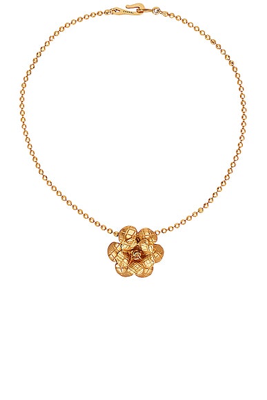 FWRD Renew Chanel 1998 Camellia Necklace in Gold
