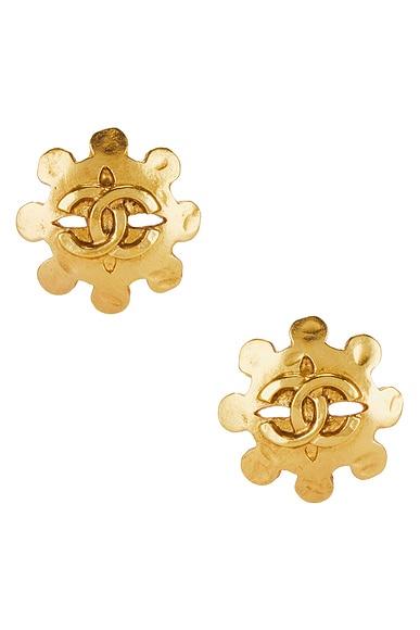Chanel 1994 CC Flower Earrings