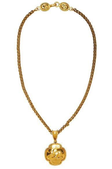 FWRD Renew Chanel 1996 Coco Mark Necklace in Gold