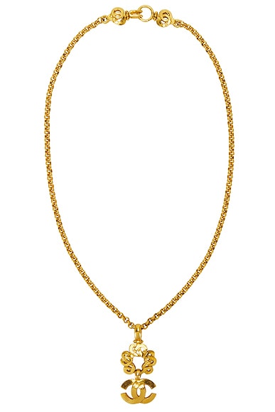 FWRD Renew Chanel 1997 Coco Mark Necklace in Gold